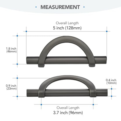 HOME EDIT Pearl Grey Cabinet Pulls Curved, 3-3/4 Inch/96 mm, 10 Pack - color: Pearl Grey, size: 3-3/4 Inch Hole Center