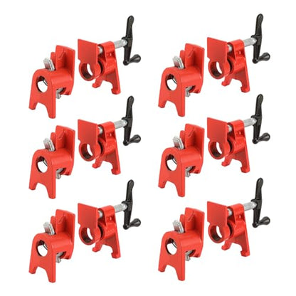 6 Pack 1/2" Wood Gluing Pipe Clamp Set with Unique Foot Design - style: 6pc, 1/2" with foot