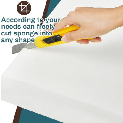 Frienda 1 Pack 4" x 25" x 25" Upholstery High Density Craft Foam, White - size: 4" X 25" X 25"