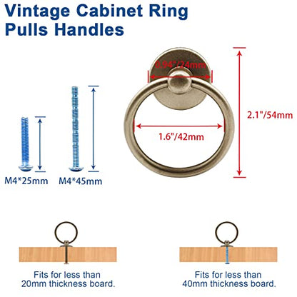 Luomorgo 12 Pcs Antique Bronze Ring Pull Handle Knobs - color: Bronze-12pcs