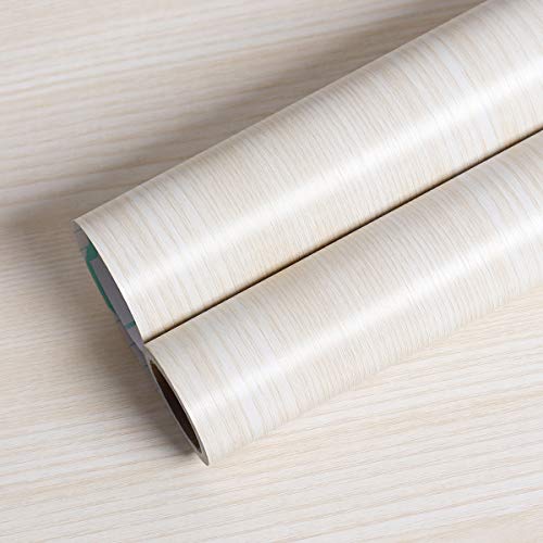 Livelynine Light Wood Grain Peel and Stick Wallpaper 15.8x197 Kitchen Cabinet Wallpaper Peel and Stick Waterproof Contact Paper for Countertops White Desk Covering Counter Covers Dresser Vinyl Wrap - size: 15.8" x 197"