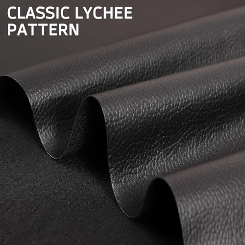 Marine Vinyl Upholstery Faux Leather Fabric, 2 Yards Black - color: Black, size: 2 Yards 55" x 72" (Pre-cut)