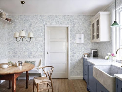 Heroad Peel and Stick Wallpaper Boho Blue Contact Paper Modern Botanical Wall Paper Waterproof Self Adhesive Removable Wallpaper for Bathroom Bedroom Kitchen Living Room Vinyl 17.3''x393'' - color: Blue Purple, size: 17.3" x 393"