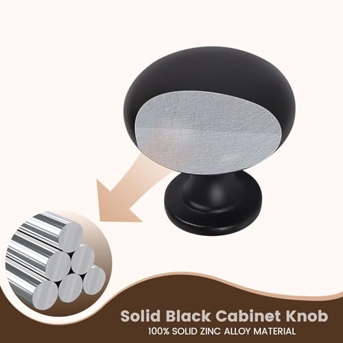 15 Pack Kitchen Cabinet Knobs, 1-3/16 Inch(29.5mm) Drawer Knobs Dresser Knobs,Matte Black Knobs Solid Drawer Pulls,Kitchen Cabinet Pulls for Dresser Drawers - color: Matte Black