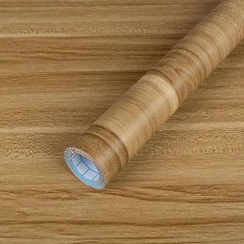 Decoroom Wood Contact Paper Peel and Stick Vinyl Wrap Faux Brown Wooden Grain Waterproof Wallpaper Self Adhesive Removable Wall Paper for Cabinets Shelf Countertops Kitchen Home Decor 17.7" x 78.7"