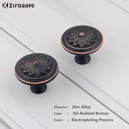 4 Pack Oil Rubbed Bronze Kitchen Cabinet Knobs,1-2/5" Furniture Knobs for Cabinets and Drawers Brushed Rubbed Bronze Cabinet Door Knobs for Dresser Drawers Bathroom Dresser Drawer Knob - color: Oil Rubbed Bronze
