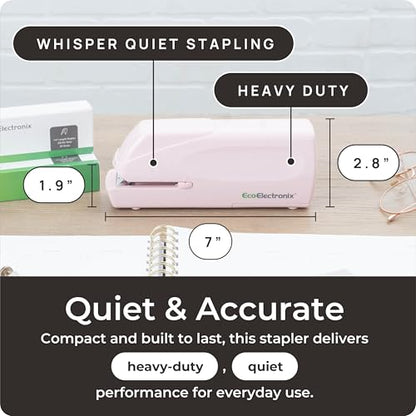 Pink Electric Stapler Pro - Automatic Stapler for Desk or Office Use - color: Pink