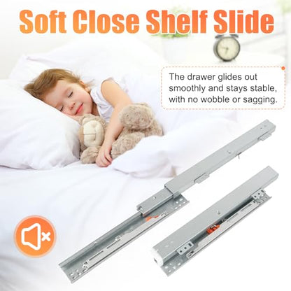 Undermount Drawer Slide Bottom Mount Pull Out Shelf Slides Full Extension - style: 16 Inch Drawer Slides
