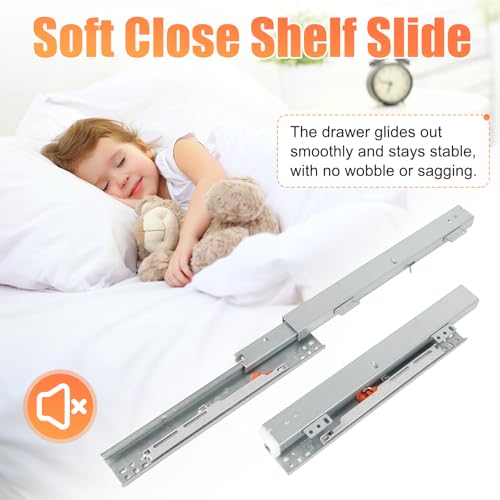 Undermount Drawer Slide Bottom Mount Pull Out Shelf Slides Full Extension - style: 14 Inch Drawer Slides