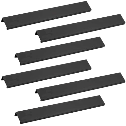 9.84 Inch Finger Pull 6Pcs, 7.56 Inch Hole Centers, Aluminum Alloy, Black - color: Black, size: 250mm/9.84", style: Straight Edge