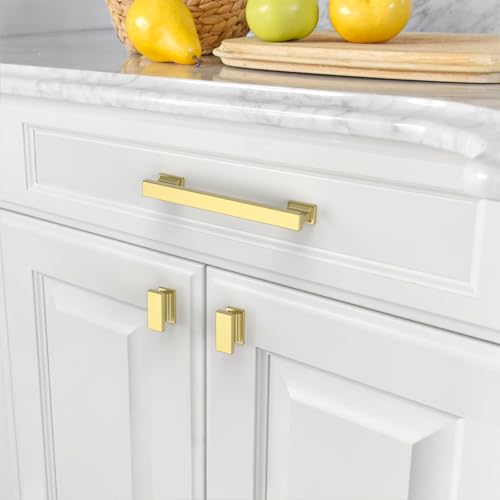 Asidrama 6 Pack Brushed Gold Kitchen Cabinet Knobs Dresser Knobs Drawer Knobs Cabinet Hardware Zinc Knobs for Dresser Drawers - color: Brushed Gold, style: 6 Pack