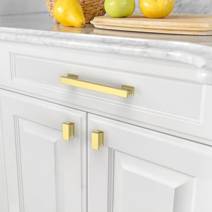 Asidrama 6 Pack Brushed Gold Kitchen Cabinet Knobs Dresser Knobs Drawer Knobs Cabinet Hardware Zinc Knobs for Dresser Drawers - color: Brushed Gold, style: 6 Pack