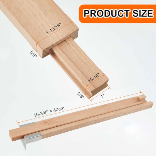Maitys 4 Pcs Wooden Drawer Slide, 14 Inch Wood Bottom Mount Guide Track - size: 14 Inch