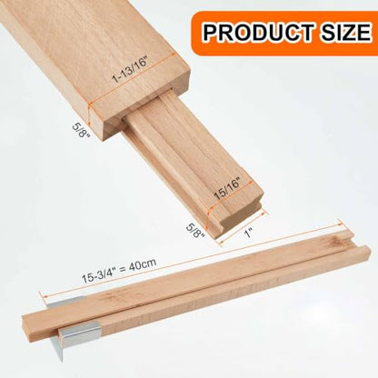Maitys 4 Pcs Wooden Drawer Slide, 14 Inch Wood Bottom Mount Guide Track - size: 14 Inch