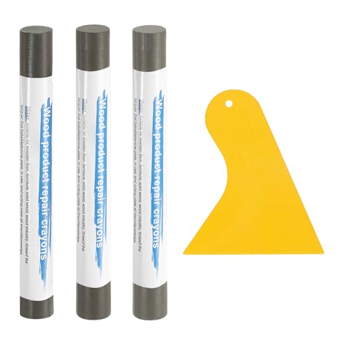 uxcell 3Pcs Wood Filler Sticks, Wax Crayons, 3 Colors Gray Wood Series - color: Gray Wood Series