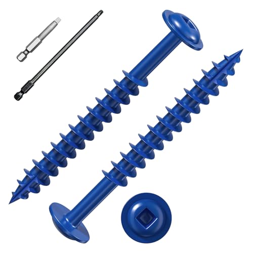 Wensilon Pocket Hole Screws, #8 x 2, Square Drive, Blue, 1lbs 86pcs - color: Blue, size: 8*2"