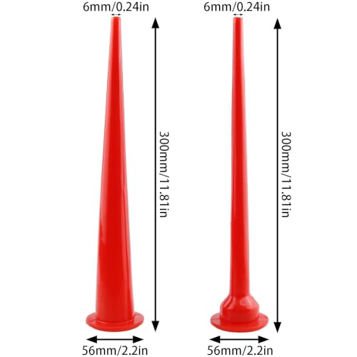 2 PCS Sausage Caulking Gun Nozzles 11.8 Inches Caulk Extension Nozzle Reusable Caulking Nozzle for Door and Window Sealing Bathroom Floor and Pipe Joint Filling (Red, One Large and One Small)