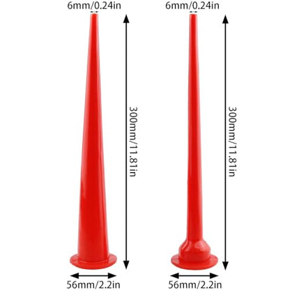 2 PCS Sausage Caulking Gun Nozzles 11.8 Inches Caulk Extension Nozzle Reusable Caulking Nozzle for Door and Window Sealing Bathroom Floor and Pipe Joint Filling (Red, One Large and One Small)