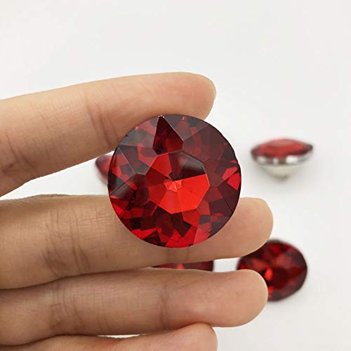 25PCS 25mm Crystal Glass Buttons Sewing Rhinestone Buttons (Red BS) - color: Red Button(BS)
