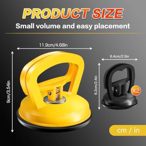 Car Dent Puller 3 Pack Dent Puller Powerful Car Dent Removal Kit Suction Cup Dent Puller for Car Dent Repair Dent Remover Tool for Car Body,Tiles Lifting,Objects(Black+Orange)
