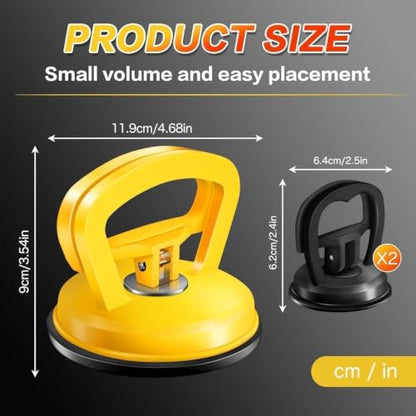 Car Dent Puller 3 Pack Dent Puller Powerful Car Dent Removal Kit Suction Cup Dent Puller for Car Dent Repair Dent Remover Tool for Car Body,Tiles Lifting,Objects(Black+Orange)