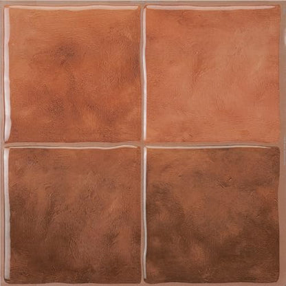Smart Tiles Peel and stick backsplash, Zellige Terracotta Red, 9"x9" - color: Terracotta Red