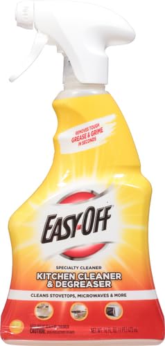 Easy Off Specialty Kitchen Degreaser Cleaner, Clear, Lemon, 16 Fl Oz
