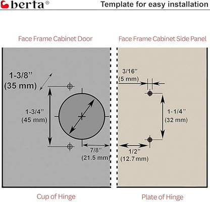 2-Pack Full Overlay Face Frame Soft-Close European Hinges - size: 2 Pack