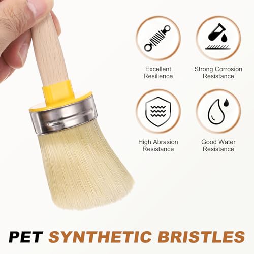 uxcell Wax Paint Brushes 2x1.5 Chalk Stencil Brush Oval PET Fiber Bristle - size: 2 x 1.5 Inch