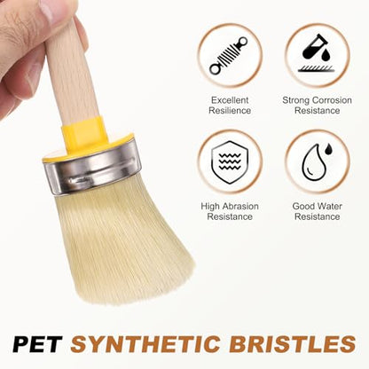 uxcell Wax Paint Brushes 2x1.5 Chalk Stencil Brush Oval PET Fiber Bristle - size: 2 x 1.5 Inch