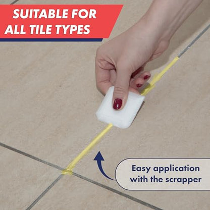 ZippySolve Tile Grout Repair Kit, Refresh Tile, Grout Sealer (8.8oz, Cream) - color: Cream