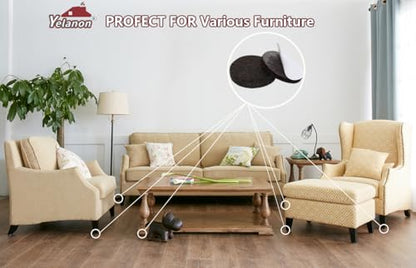 Felt Furniture Pads for Hardwood Floors Felt Pads for Chair Legs Yelanon - size: 24 pcs Brown Round