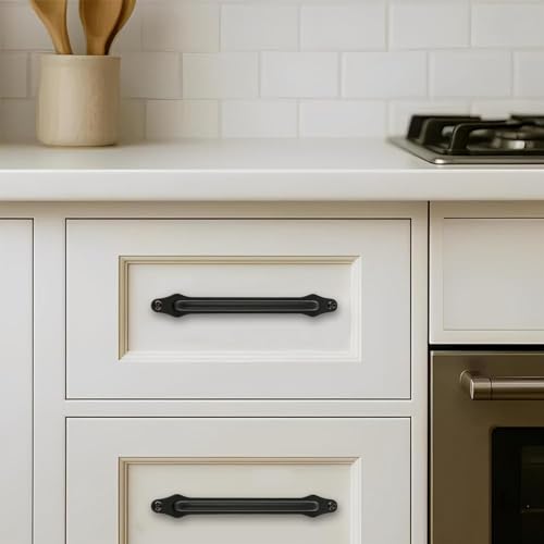 khtumeware 5 Pack 3-3/4 Inch Hole Center Matte Black Cabinet Pull with Backplate Solid Heavy Duty Handles with Backplate Cabinet Pulls for Drawer Kitchen Improvement Hardware - color: Matte Black, size: 3-3/4 Inch Hole Center