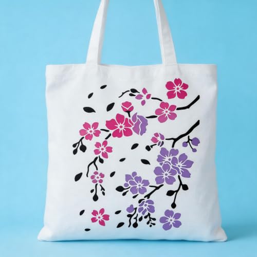 TIAMECH A4 Reusable Cherry Blossom Branch Stencil for Painting - color: Cherry Blossom Branch