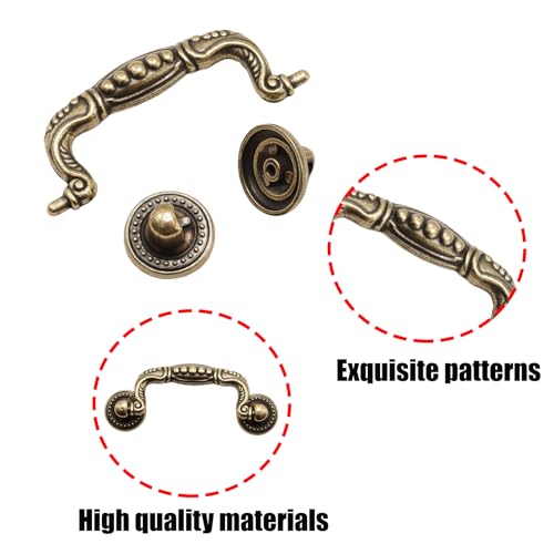 8 Pcs 3 Inch P02 Antique Brass(Gold) Cabinet Handle Drawer Pulls