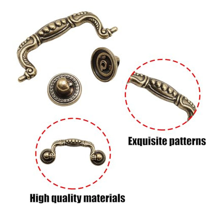 8 Pcs 3 Inch P02 Antique Brass(Gold) Cabinet Handle Drawer Pulls