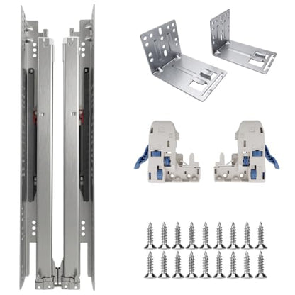 6 Pair 18 Inch (457mm) Undermount Soft Close Drawer Slides - size: 18 Inch-6 Set