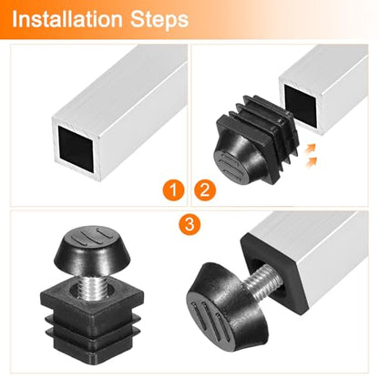 uxcell 4 Set Leveling Feet, M8x20x20mm Adjustable Furniture Leg Leveling - size: M8x20x20mm