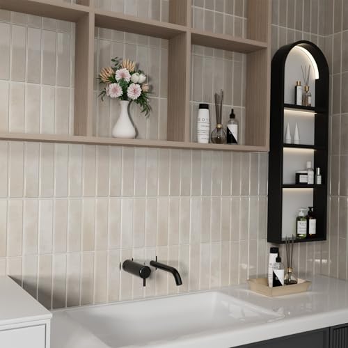 Peel and Stick Backsplash Tile for Kitchen, 10 Sheets, 11.42''x9'' - color: Beige Gray