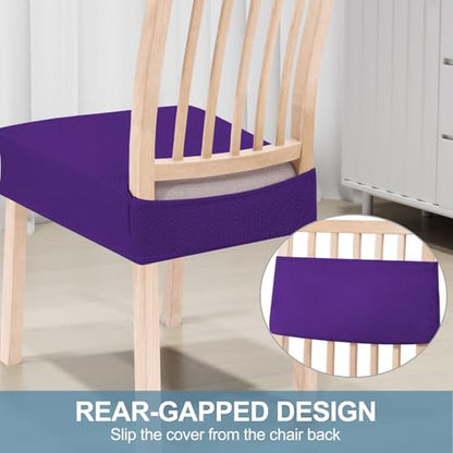 Smiry Stretch Jacquard Seat Covers for Dining Room Chairs Set of 2 - color: Violet, size: Set of 2