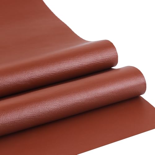 Faux Leather Sheet Fine Texture Surface One Yard Leather Fabric for DIY Crafting Thick Durable Synthetic Repholstery PU Leather Vinyl 36"x54" Upholstery Fabric Y-226 (Brown, Cut by one Yard) - color: Brown
