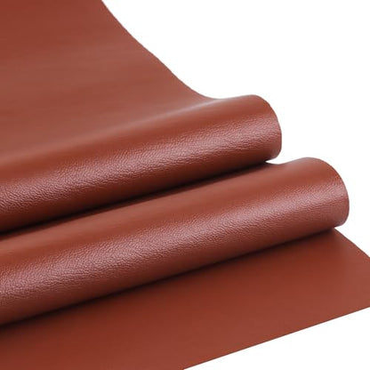Faux Leather Sheet Fine Texture Surface One Yard Leather Fabric for DIY Crafting Thick Durable Synthetic Repholstery PU Leather Vinyl 36"x54" Upholstery Fabric Y-226 (Brown, Cut by one Yard) - color: Brown