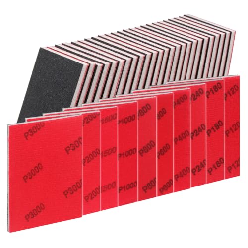 30 PCS Sanding Sponge 120~3000 Grit Sandpaper Assortment Sanding Blocks - size: #120~3000 10 types 3 tablets each