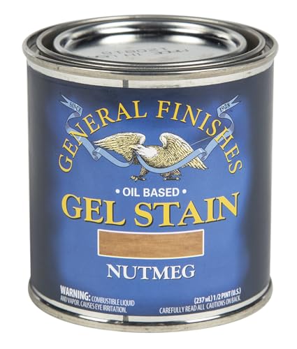 General Finishes Oil Base Gel Stain, 1/2 Pint, Nutmeg - color: Nutmeg, size: 1 Half-Pint