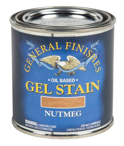 General Finishes Oil Base Gel Stain, 1/2 Pint, Nutmeg - color: Nutmeg, size: 1 Half-Pint