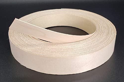 Edge Banding-EBQuick-Real Un-Finished Wood Veneer Tape, Sanded Perfectly, Pre-Glued with Hot Melt Adhesive, Easy Application Iron-On. Flexible, 13/16” Wide-Made in USA. (White Birch-UF-12'LF Roll) - color: White Birch-UF-12'LF Roll