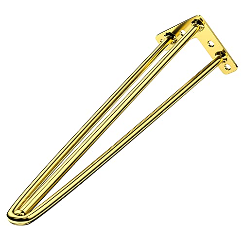 Osring 26 Inch Furniture Hairpin Legs Gold,1/2" Dia 3-Rods Metal Table Feet - color: Gold, size: 26 Inch