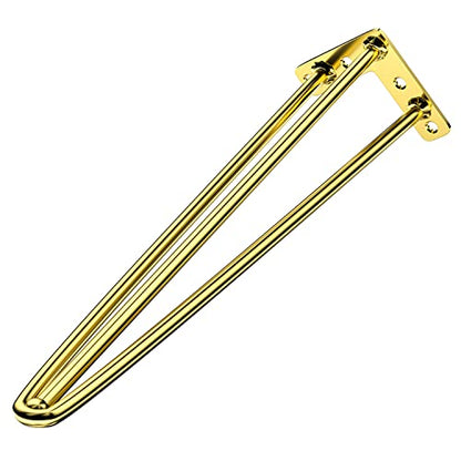 Osring 26 Inch Furniture Hairpin Legs Gold,1/2" Dia 3-Rods Metal Table Feet - color: Gold, size: 26 Inch