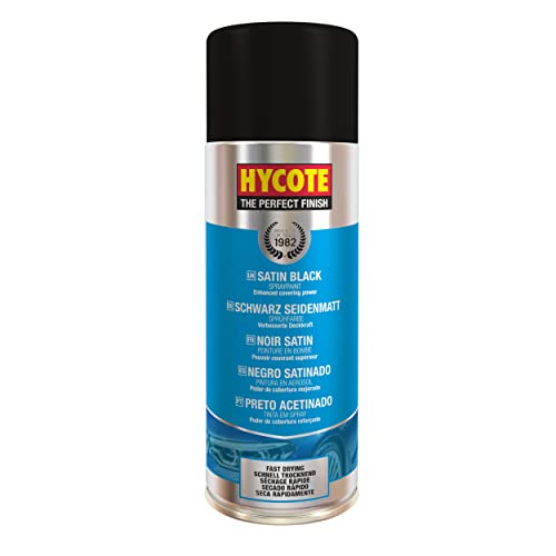 Hycote Black Spray Paint, Satin Black, 13.5 Oz - Fast Drying, UV & Weather Resistant, Acrylic Formula for Superior Protection – For Automotive & DIY Use, 400ml - color: Satin Black, size: 13.5 Ounce (Pack of 1)