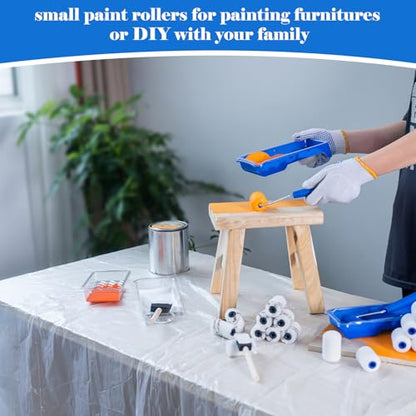 Mister Rui 25Pc 2" Foam Paint Roller Kit with Tray Liners & Sponge Brushes - size: 2 Inch,25 Pack